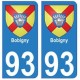 93 Bobigny blason autocollant plaque stickers ville