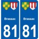 81 Graulhet blason autocollant plaque stickers ville