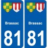 81 Graulhet blason autocollant plaque stickers ville