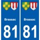 81 Graulhet wappen aufkleber typenschild aufkleber stadt