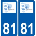 81 Graulhet logo sticker plate stickers city