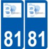 81 Graulhet logo sticker plate stickers city