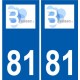 81 Graulhet logo autocollant plaque stickers ville