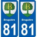 81 Graulhet escudo de armas de la etiqueta engomada de la placa de pegatinas de la ciudad