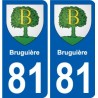 81 Graulhet blason autocollant plaque stickers ville