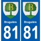 81 Graulhet escudo de armas de la etiqueta engomada de la placa de pegatinas de la ciudad