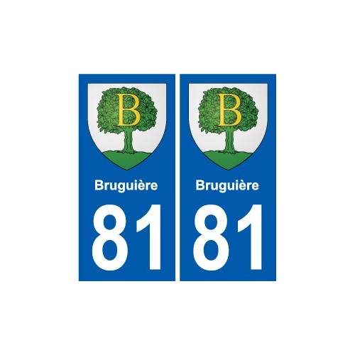 81 Graulhet escudo de armas de la etiqueta engomada de la placa de pegatinas de la ciudad