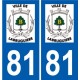 81 Graulhet logo sticker plate stickers city