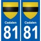 81 Graulhet stemma adesivo piastra adesivi città