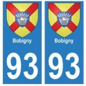 93 Bobigny blason autocollant plaque stickers ville