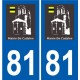 81 Graulhet logo adesivo piastra adesivi città