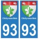 93 Clichy-sous-Bois blason autocollant plaque stickers ville