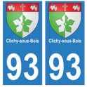 93 Clichy-sous-Bois blason autocollant plaque stickers ville