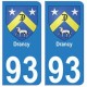 93 Drancy blason autocollant plaque stickers ville