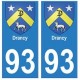 93 Drancy blason autocollant plaque stickers ville