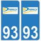 93 Drancy logo autocollant plaque stickers ville