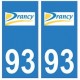 93 Drancy logo autocollant plaque stickers ville