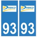 93 Drancy logo autocollant plaque stickers ville