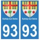 93 Epinay-sur-Seine blason autocollant plaque stickers ville