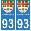 93 Epinay-sur-Seine blason autocollant plaque stickers ville