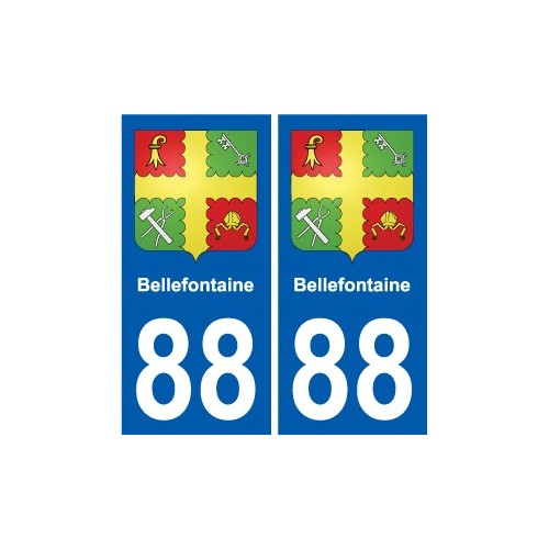 88 Neufchateau escudo de armas de la etiqueta engomada de la placa de pegatinas de la ciudad
