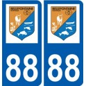 88 Neufchateau logotipo de la etiqueta engomada de la placa de pegatinas de la ciudad