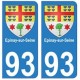 93 Epinay-sur-Seine blason autocollant plaque stickers ville