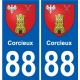 88 Neufchateau escudo de armas de la etiqueta engomada de la placa de pegatinas de la ciudad