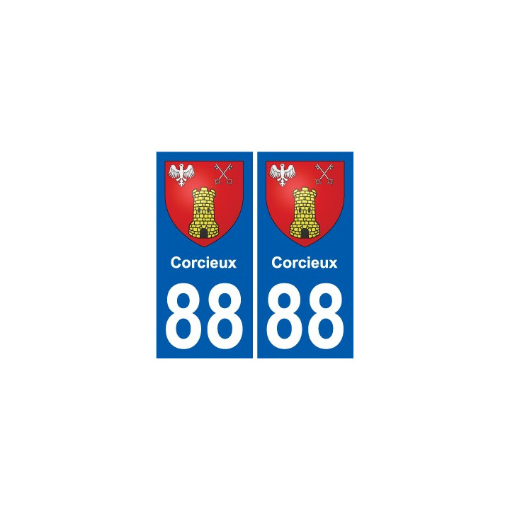 88 Neufchateau escudo de armas de la etiqueta engomada de la placa de pegatinas de la ciudad