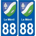 88 Neufchateau escudo de armas de la etiqueta engomada de la placa de pegatinas de la ciudad