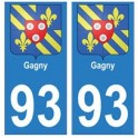 93 Gagny blason autocollant plaque stickers ville