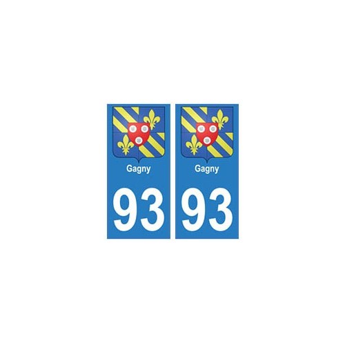 93 Gagny blason autocollant plaque stickers ville