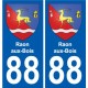 88 Neufchateau escudo de armas de la etiqueta engomada de la placa de pegatinas de la ciudad