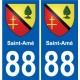 88 Neufchateau escudo de armas de la etiqueta engomada de la placa de pegatinas de la ciudad