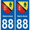 88 Neufchateau escudo de armas de la etiqueta engomada de la placa de pegatinas de la ciudad