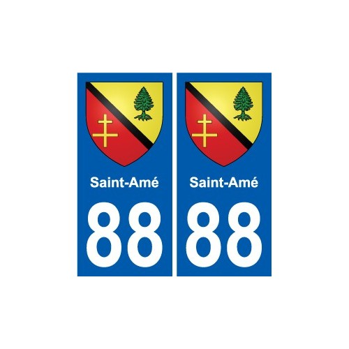 88 Neufchateau escudo de armas de la etiqueta engomada de la placa de pegatinas de la ciudad