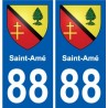 88 Neufchateau coat of arms sticker plate stickers city