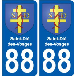 88 Neufchateau escudo de armas de la etiqueta engomada de la placa de pegatinas de la ciudad