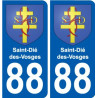 88 Neufchateau coat of arms sticker plate stickers city