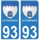 93 La Courneuve blason autocollant plaque stickers ville