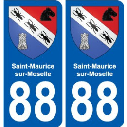 88 Neufchateau escudo de armas de la etiqueta engomada de la placa de pegatinas de la ciudad