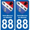 88 Neufchateau escudo de armas de la etiqueta engomada de la placa de pegatinas de la ciudad