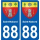 88 Neufchateau escudo de armas de la etiqueta engomada de la placa de pegatinas de la ciudad