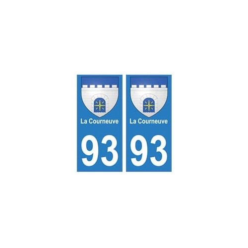 93 La Courneuve blason autocollant plaque stickers ville