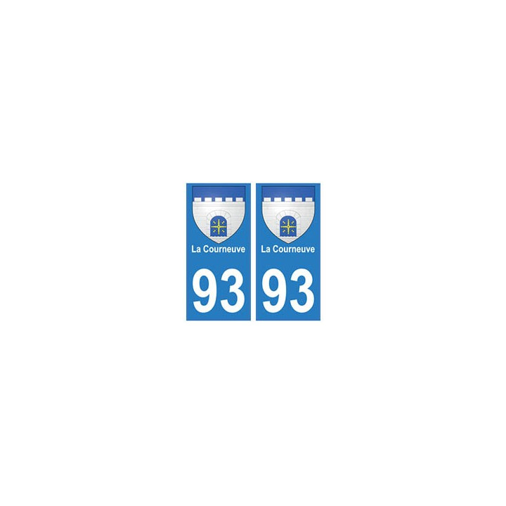 93 La Courneuve blason autocollant plaque stickers ville
