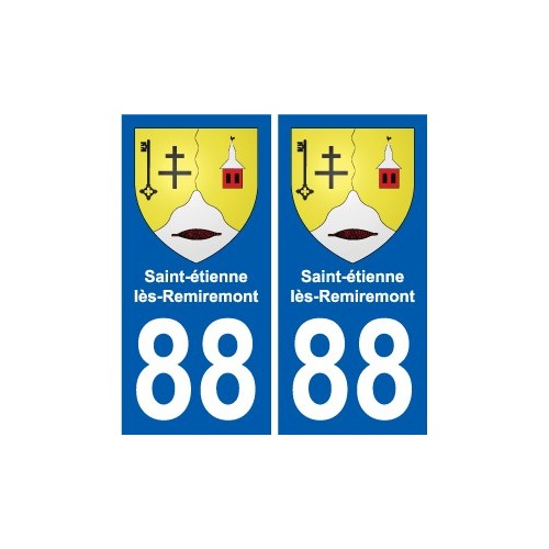 88 Neufchateau coat of arms sticker plate stickers city