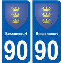 90 Bessoncourt blason autocollant plaque stickers ville