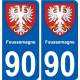 90 Bessoncourt blason autocollant plaque stickers ville