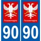90 Bessoncourt logo autocollant plaque stickers ville