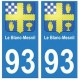 93 Le Blanc-Mesnil blason autocollant plaque stickers ville